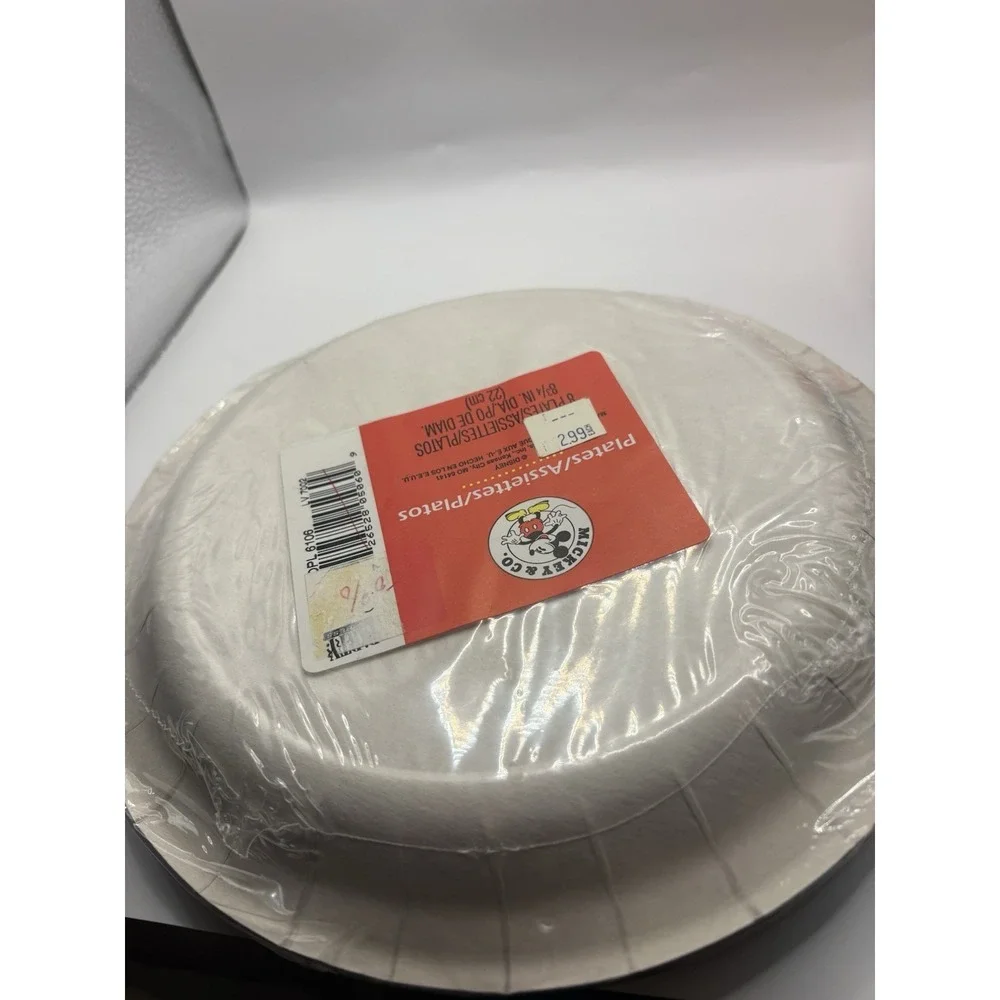 Vtg Party Express Hallmark Mickey Mouse Confetti Birthday Plates, Cups& Confetti